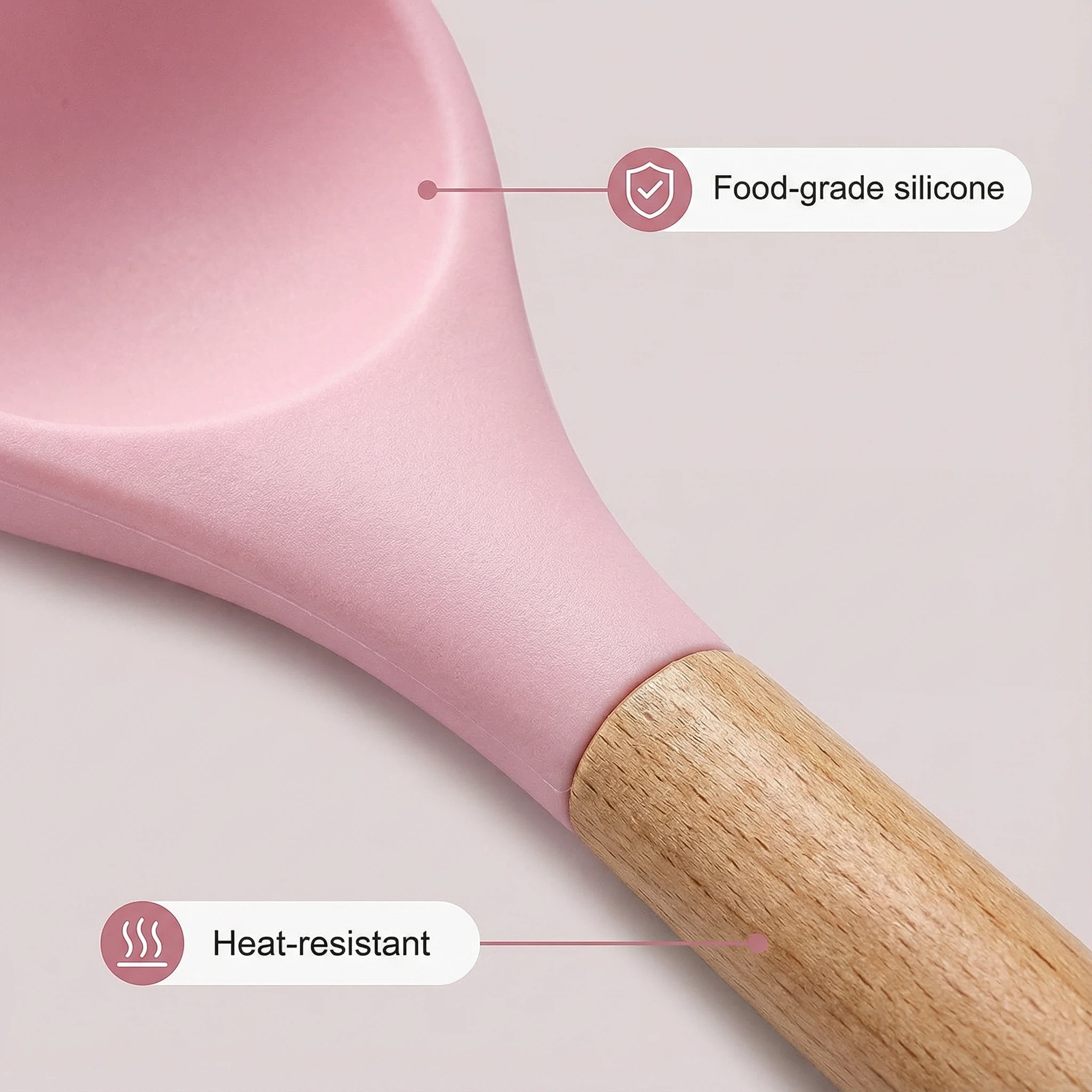 44-Piece Silicone Kitchen Utensil Set with Wooden Handles