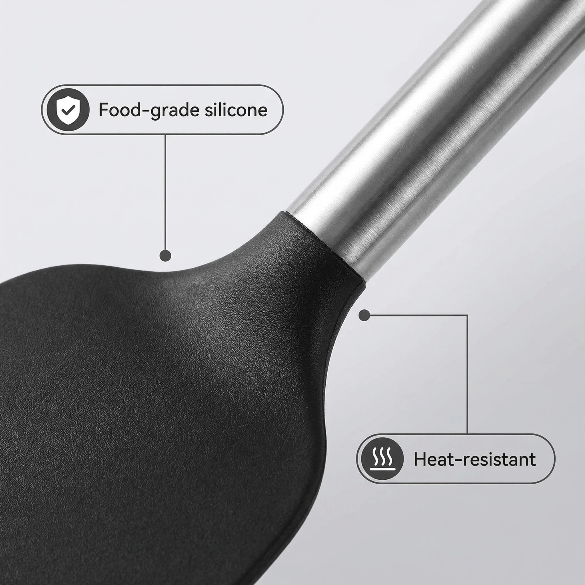 15-Piece Silicone Kitchen Utensil Set with Stainless Steel Handles